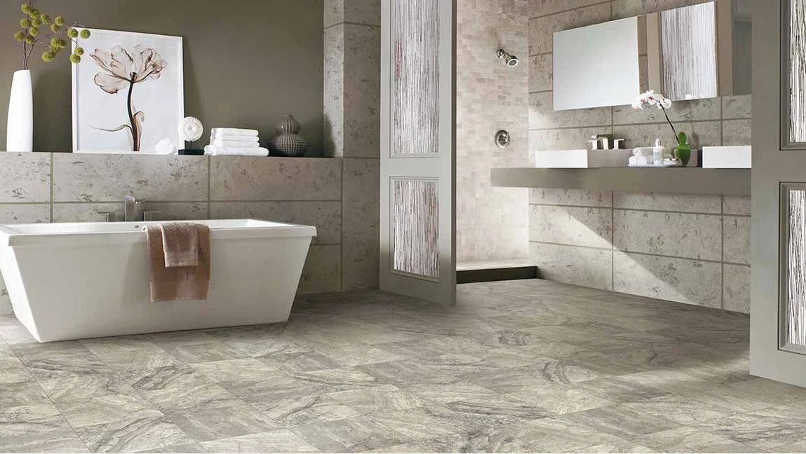 tile in custom shower space